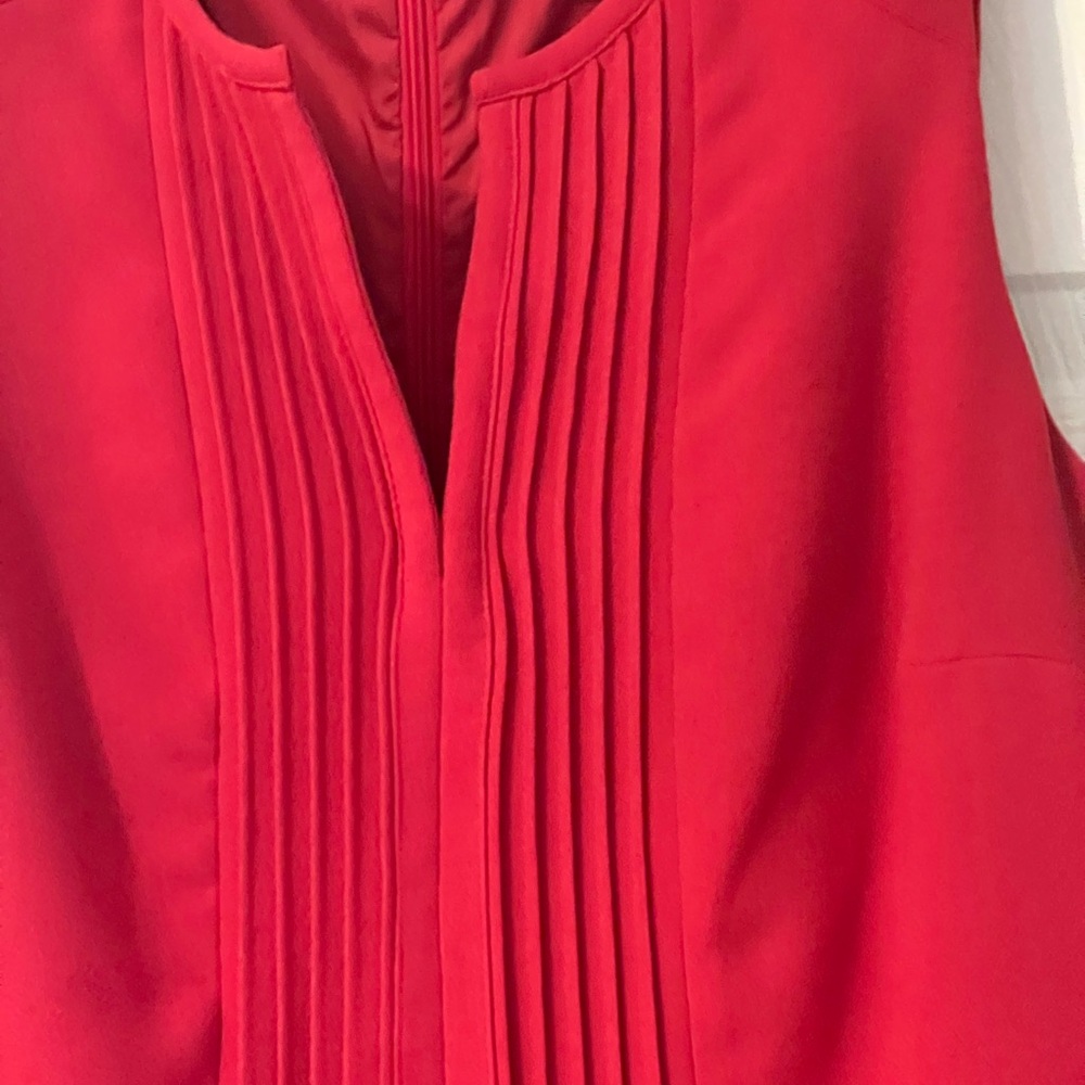 Adriana Papel Elegant Red /Pink Sheath Pleated Dress
